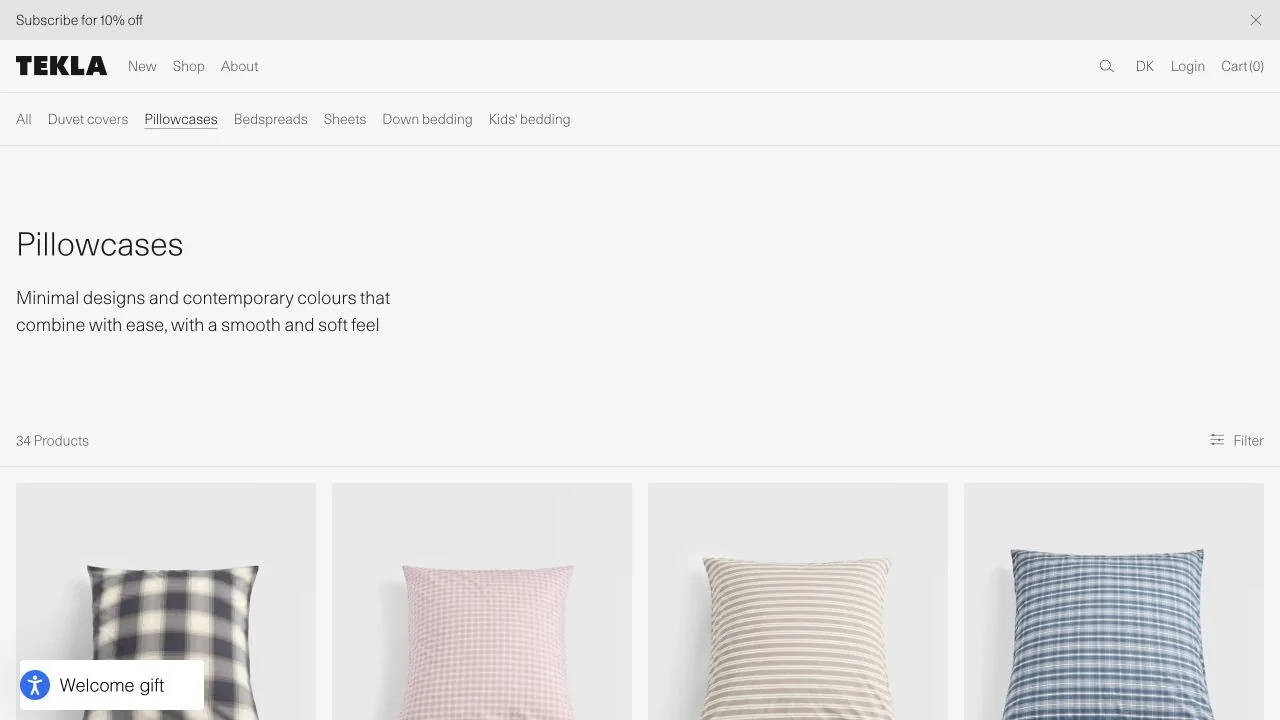 A product family across colours and styles
